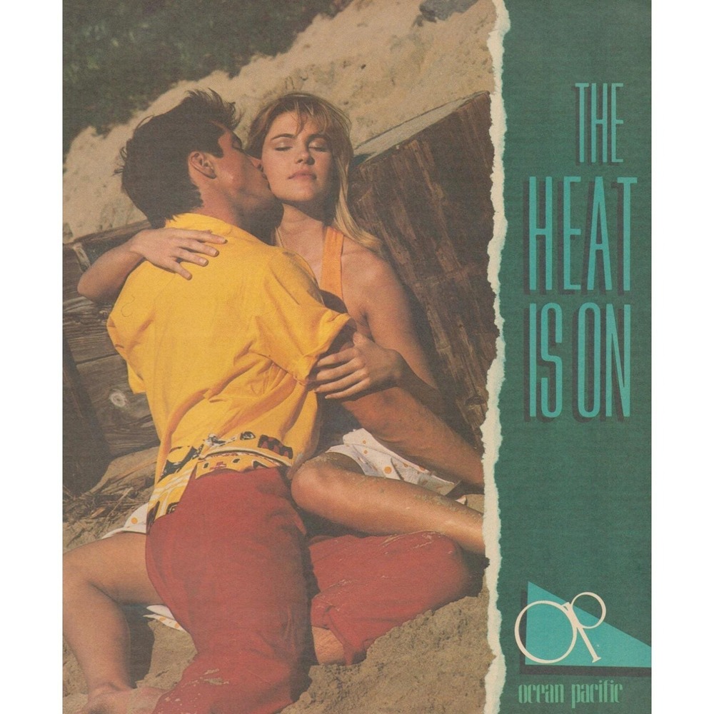 Vintage 1986 Ocean Pacific Print Ad OP Surfwear Beach Fashion Summer Style